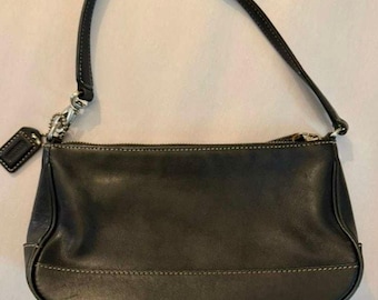Vintage Y2K COACH Hampton Leather Snall Purse 7785 Black Leather - Handbag