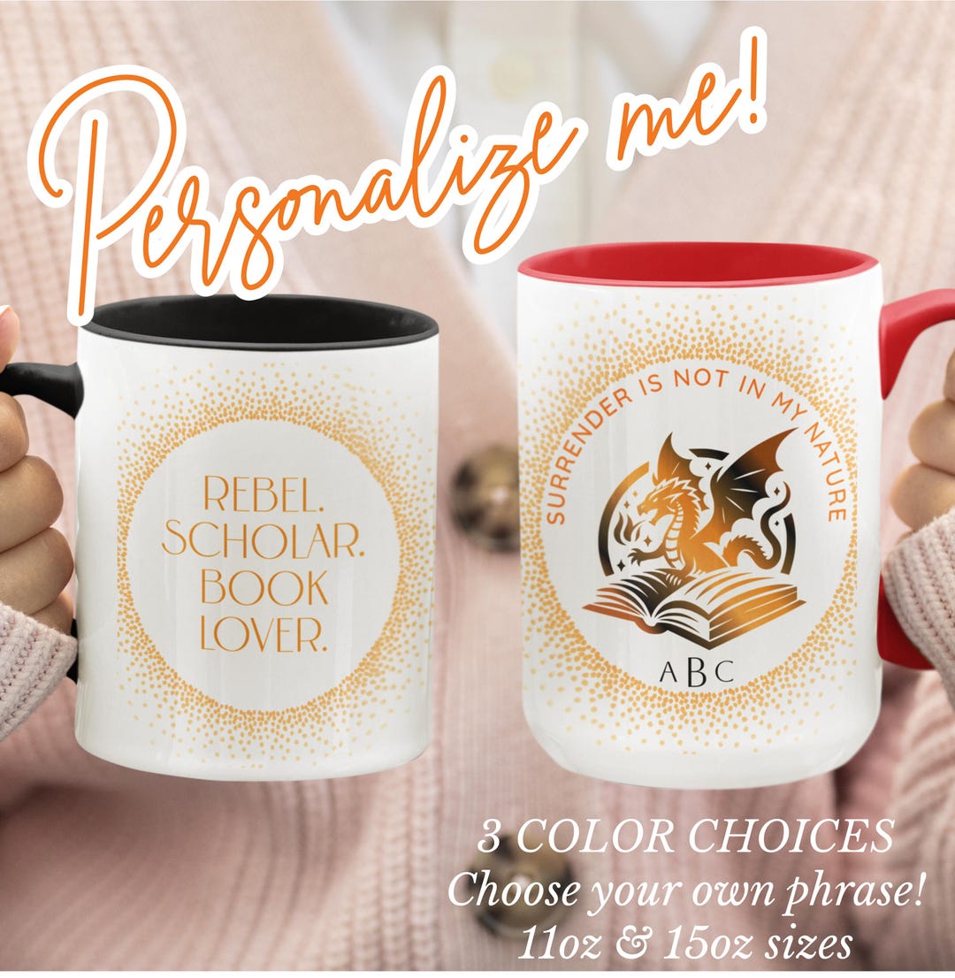 Personalized Fantasy Dragon Mug Custom Book Lover Gift Coffee Tea Cup ...