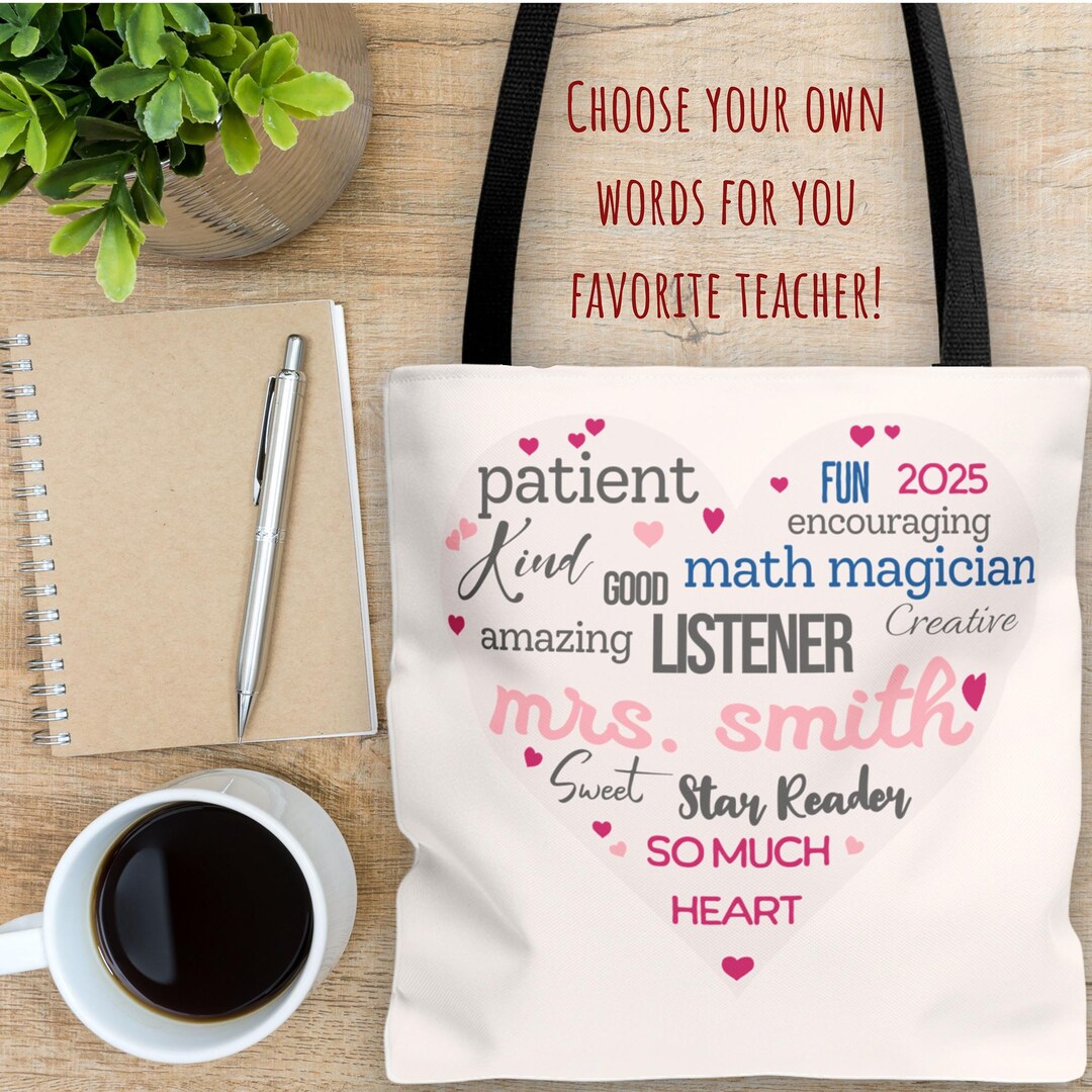 Personalized Teacher Tote Bag | Teacher Appreciation Gift | Custom Name ...
