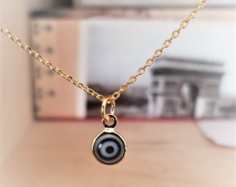 Evil Eye Necklace, Blue Glass Evil Eye Necklace - Protection Amulet, Dainty Necklace, Protection Jewelry