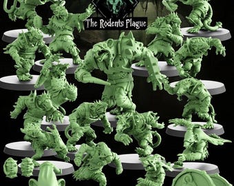 Equipo de fútbol de fantasía Ratmen: miniaturas de resina impresas en 3D