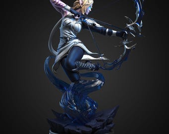 Alleria Windrunner 1/10 3D-geprint standbeeld - ongeverfd model World of Warcraft