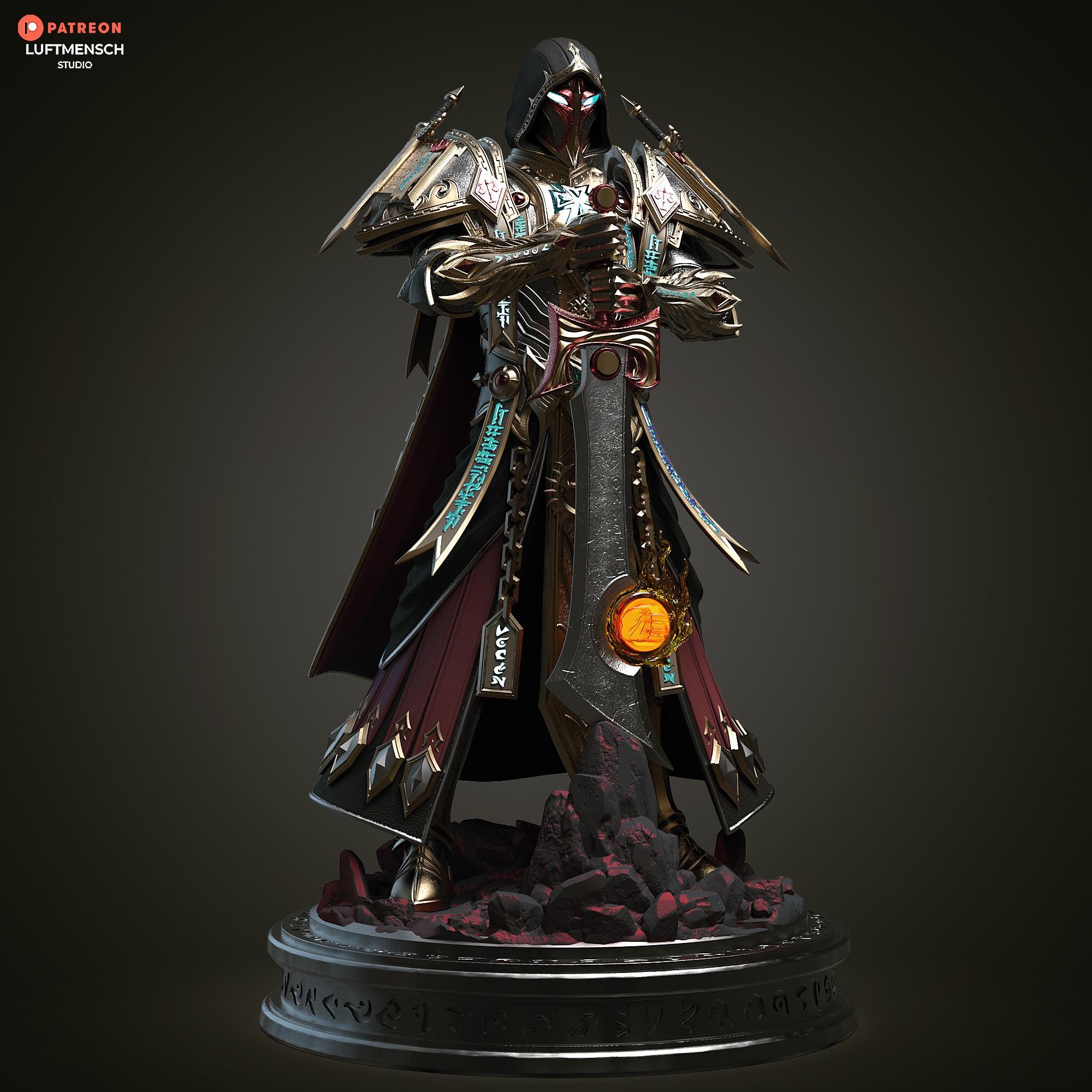 WoW Paladin Figure Judgment Armor Statue Unpainted Resin Model 1/10 Scale Miniature