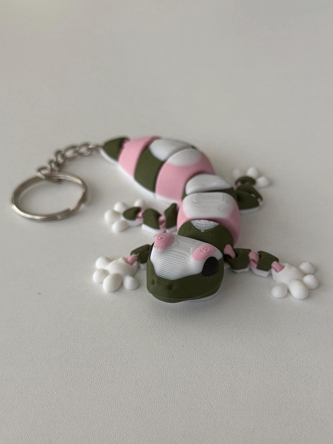 3D Printed Gecko Fidget Keychain - Etsy