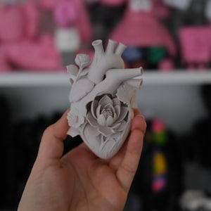 3D Printed Anatomical Floral Heart Sculpture