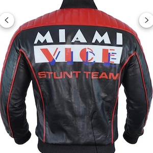 Handmade Ryan Gosling Quilted The Fall Guy Jacket Black Miami Vice Stunt Team Bomber Soft Lambskin Leather Jacket for Men&#39;s