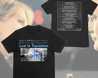 Lost In Translation Vintage Style Graphic T-shirt Front & Back | Retro Tee for Movie Lovers | Pop Culture Tee | Bill Murray | Cult Film Gift