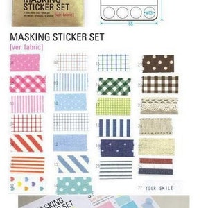 Adesivi masking tape - colori stoffa- ideali per deco, scrap o packaging