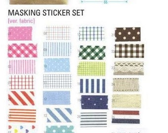 Masking tape stickers - fabric colors - great for DIY and packaging