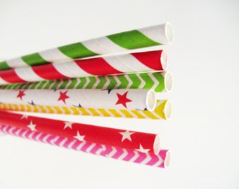 25 Paper straws in many colours available