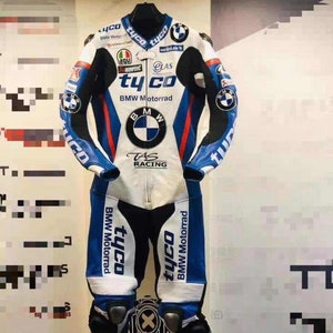 BMW Motorrad Tyco Motorbike Cowhide Leather Suit Motorcycle Leather Customized Suit 1&2 Piece CE Approved Armour