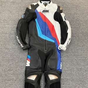 BMW Motorbike Cowhide Leather Suit Motorcycle Leather Customized Suit 1&2 Piece CE Approved Armour