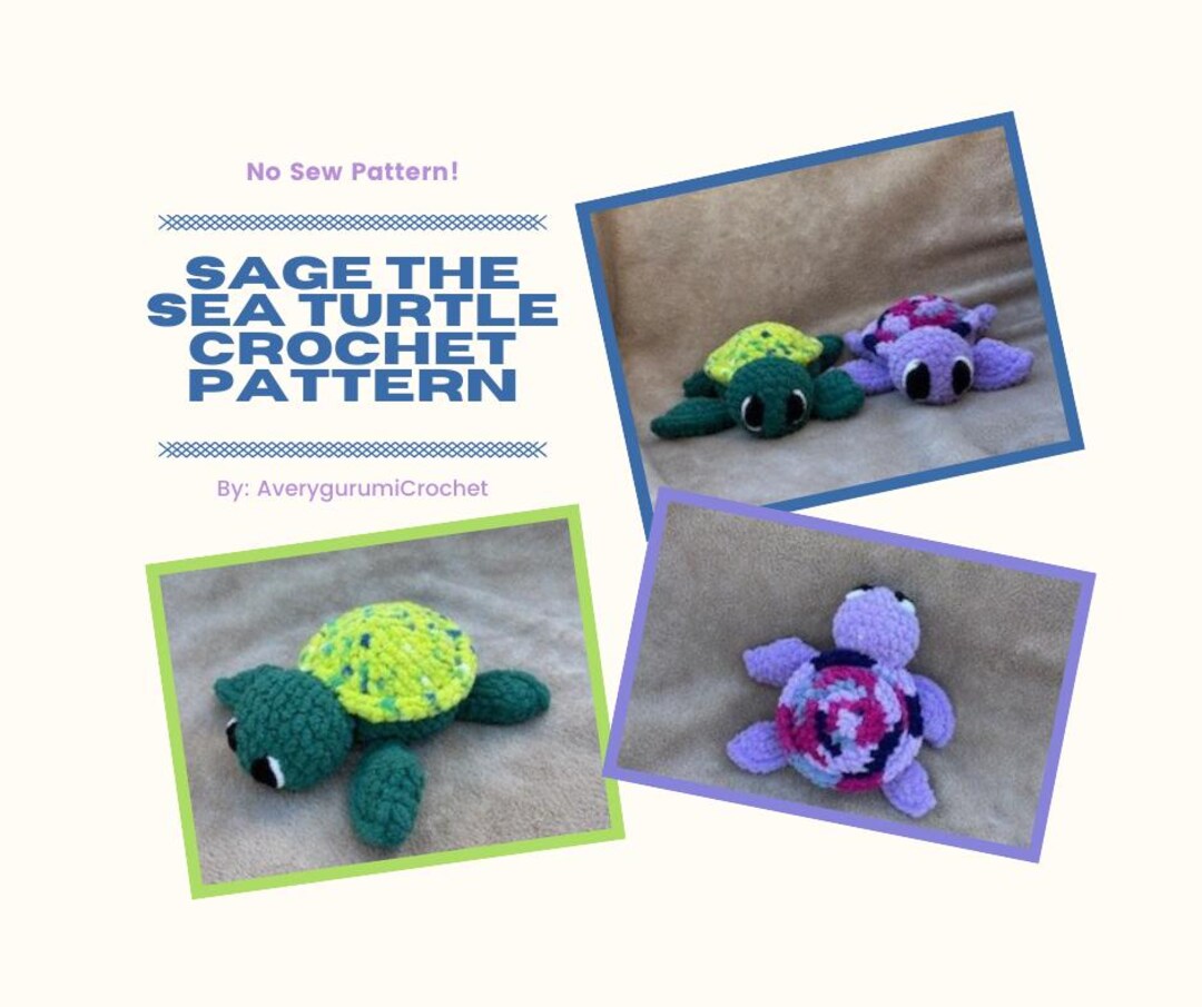 Sea Turtle Crochet Pattern - No Sew Amigurumi (digital Download PDF) - Etsy