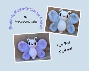 Brielle der Schmetterling Häkelanleitung - Low Sew Amigurumi (Digital PDF Download)