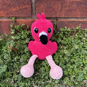 Tropical Flamingo Crochet Pattern - Digitial PDF Download - Low Sew Plush Animal Crochet Pattern - Amigurumi Flamingo Crochet Pattern