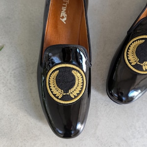 black Loafers-High-Quality Genuine Leather Loafers with Leather insole, Embroidered shoe