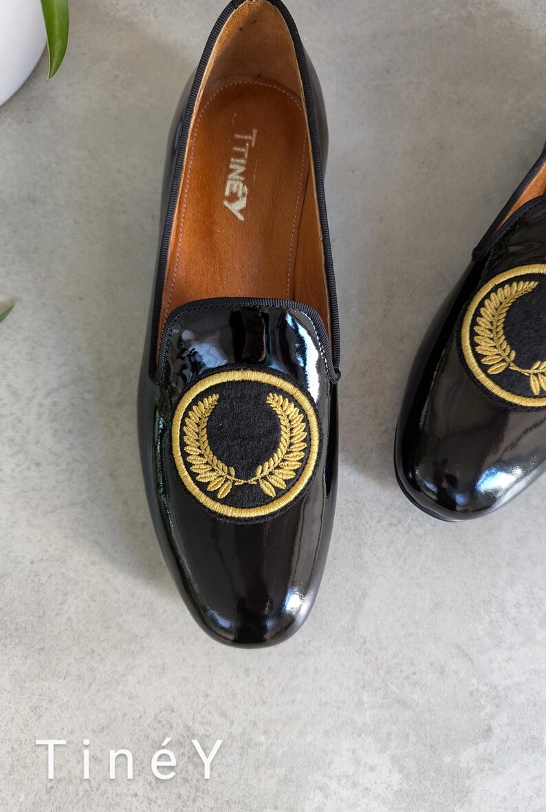 black Loafers-High-Quality Genuine Leather Loafers with Leather insole, Embroidered shoe