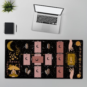 Tarocchi del Bambino della Luna Nera per principianti - Tappetino per mouse grande per studenti di tarocchi. Promemoria per principianti