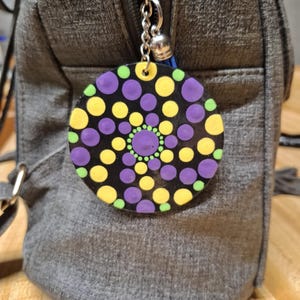 Mandala Keychain, Pointillism, Wallet Pendant-Llavero Mándala,Puntillismo, Colgante cartera-