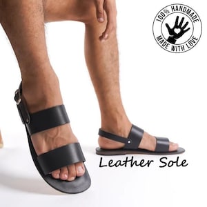 Handmade Leather Men Sandals, Greek Men sandals, Mens leather slides, Minimalist leather sandals, Criss cross leather slippers,  Men sandals