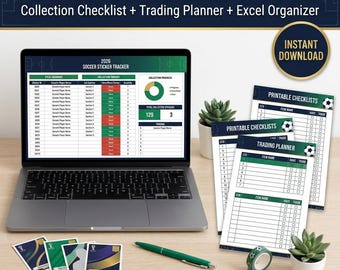 Soccer Sticker Tracker 2026 | Printable Checklist, Excel Spreadsheet & Google Sheets | Sticker Album Organizer