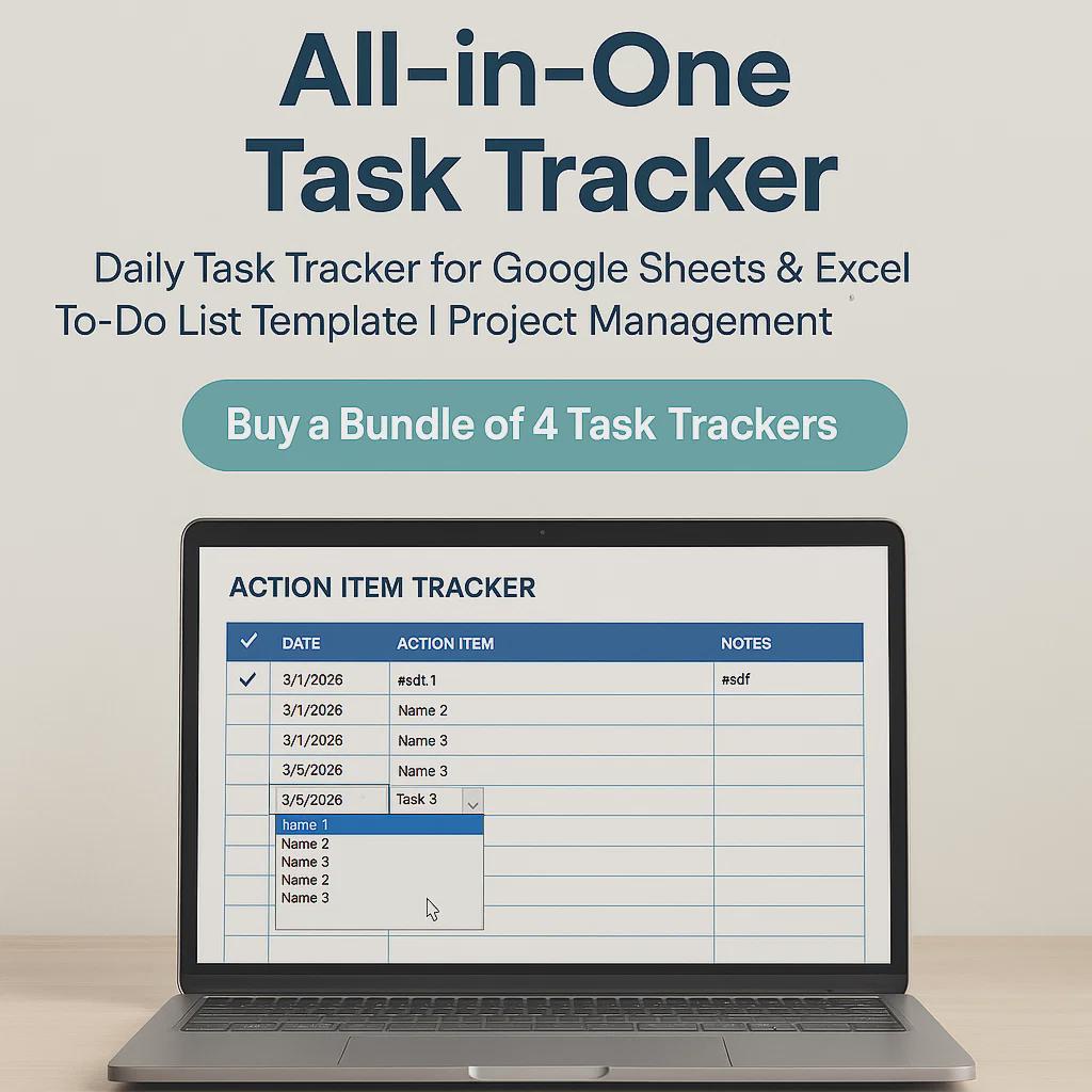 Task Tracker Spreadsheet: Google Sheets & Excel To-do List (digital ...