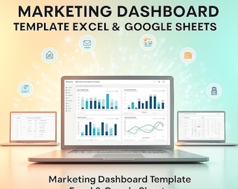 Marketing Dashboard Template Excel & Google Sheets - Editable Digital Download - Campaign Analytics Email Subscriber Data