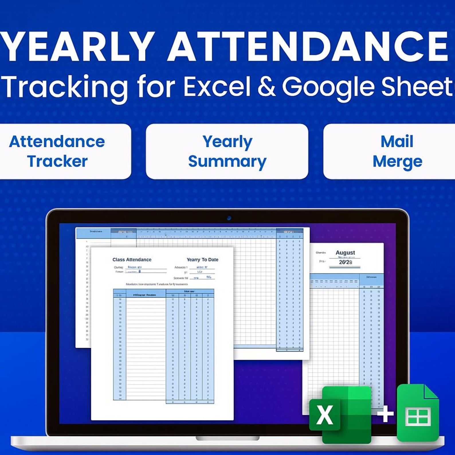 2025 Employee Attendance Tracker Excel & Google Sheets | Staff Schedule ...