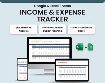Income & Expense Tracker: Google Sheets Budget Planner (Digital Download)