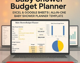 Baby Shower Planner: Excel & Google Sheets Kit (Digital Download)