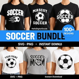 Voetbal SVG- en png-bundel (100+) - gelaagde vectorontwerpen voor de Cricut en Silhouette - teamgeschenken en decor (digitale download)