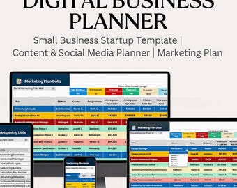 Digital Business Planner: Etsy Seller, Social Media, & Content (GoodNotes, PDF Download