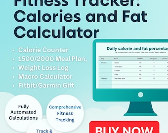 Fitness Tracker Journal: Calorie, Macro & Weight Loss Log