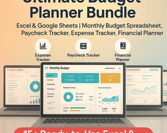 Pacote completo de planejamento orçamentário: Excel e Planilhas Google (Download digital)