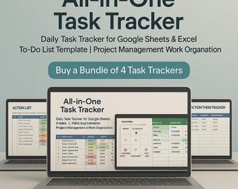 Task Tracker Spreadsheet: Google Sheets & Excel To-Do List (Digital Download)