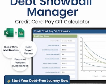Calculadora de dívidas em formato de bola de neve: Rastreador de quitação de cartão de crédito (Excel e Planilhas Google)