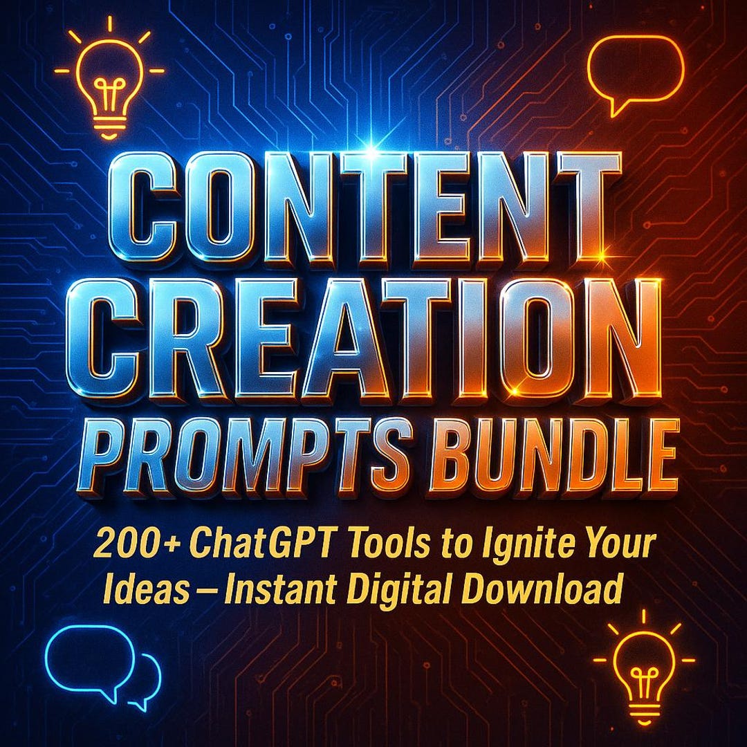 Content Creation Prompts Bundle: Chatgpt AI Prompts for Blogs, Social ...