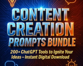 Content Creation Prompts Bundle: ChatGPT AI Prompts for Blogs, Social Media & Marketing | Digital Download with Resell Rights