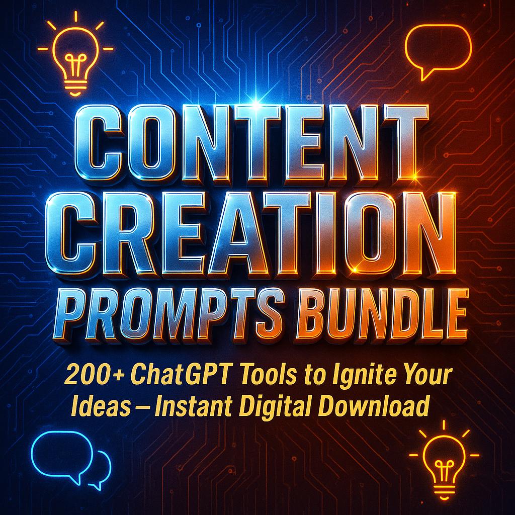 Content Creation Prompts Bundle: Chatgpt AI Prompts for Blogs, Social ...