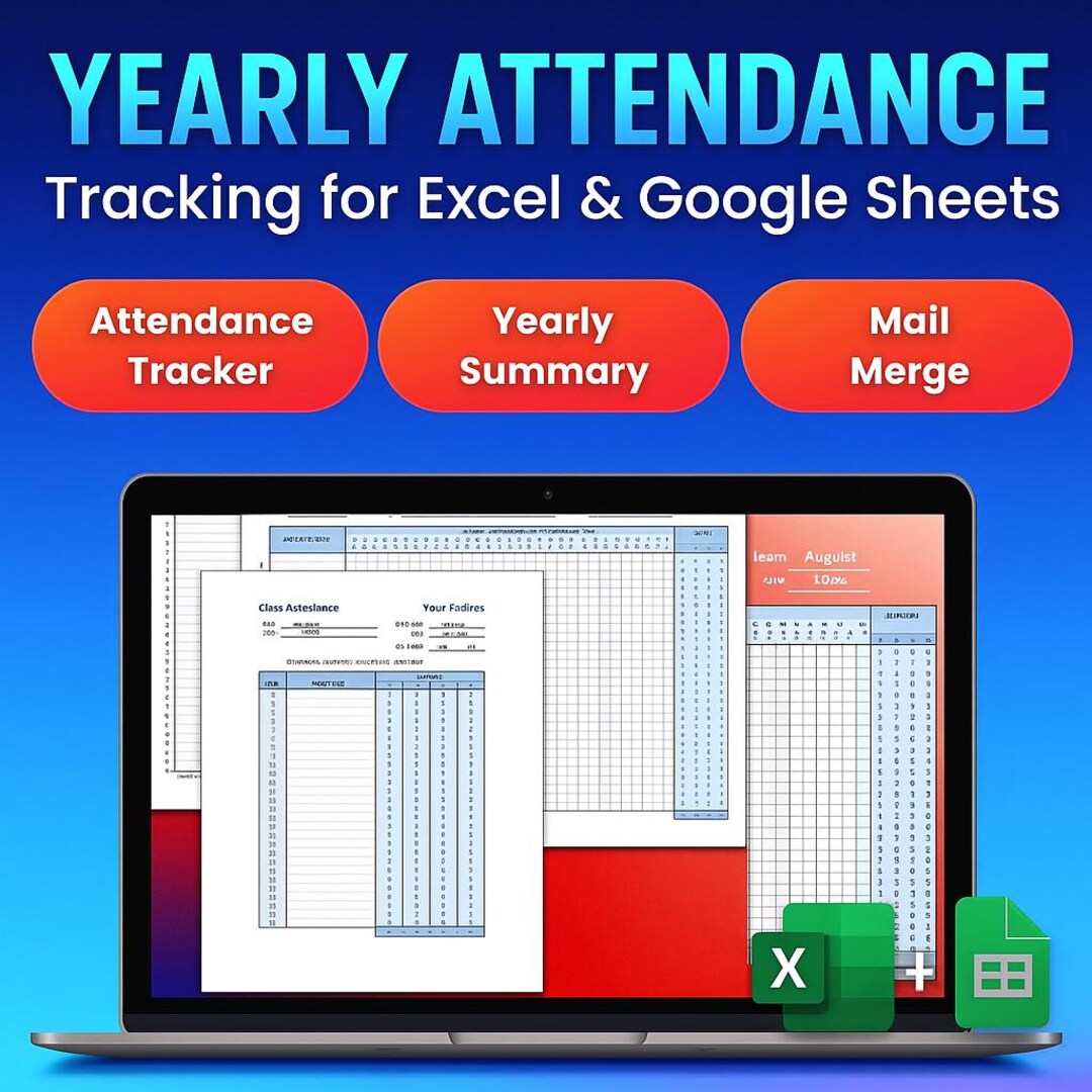 2025 Employee Attendance Tracker Excel & Google Sheets | Staff Schedule ...