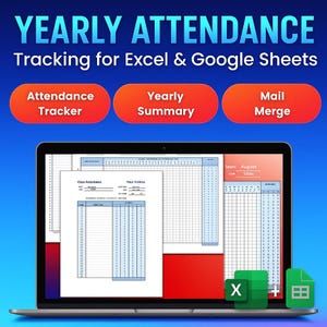 2025 Employee Attendance Tracker Excel & Google Sheets | Staff Schedule Spreadsheet | HR Dashboard Template