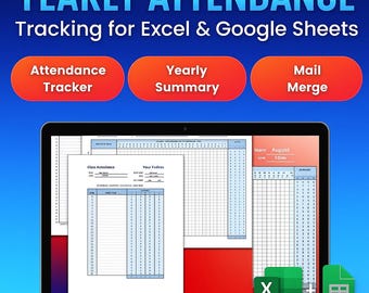 2025 Employee Attendance Tracker Excel & Google Sheets | Staff Schedule Spreadsheet | HR Dashboard Template