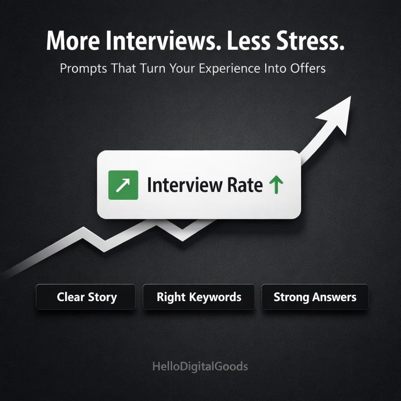 Interview Keywords List Resume & CV Prompts Bundle, Cover Letter + Linkedin + Interview Prep ...