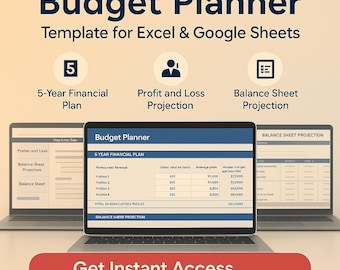 Annual Budget Spreadsheet: Automated Financial Planner (Digital Download)