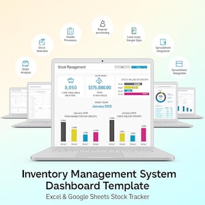 Inventory Management System Dashboard Template — Excel & Google Sheets Stock Tracker