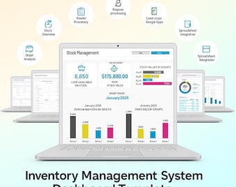 Inventory Management System Dashboard Template — Excel & Google Sheets Stock Tracker
