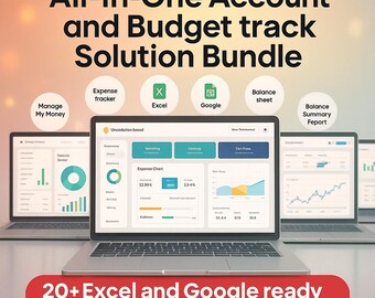 Accounting & Budget Tracker: Small Business Excel/Google Sheets (Digital Download)
