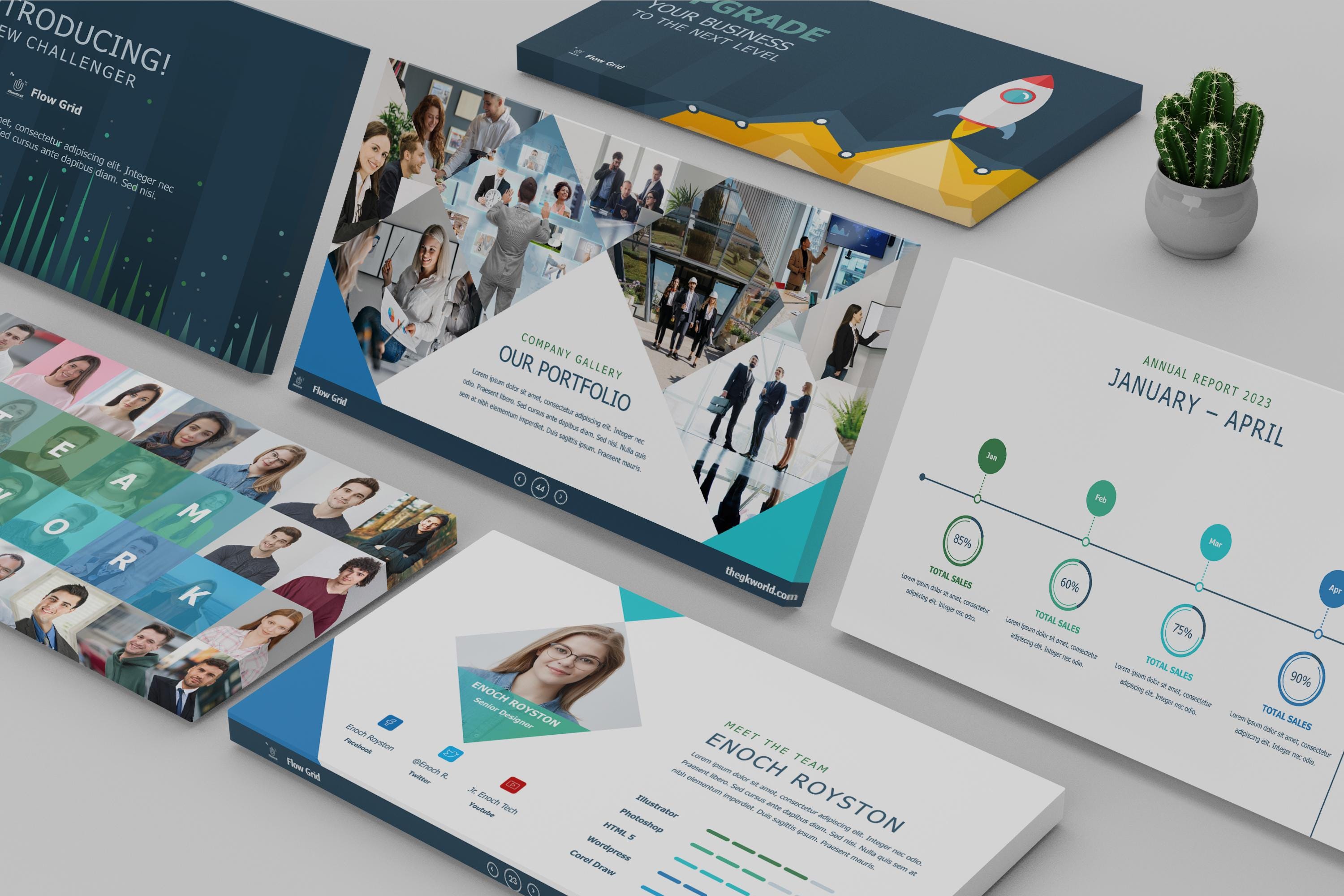 Modern Business Pitch Deck Powerpoint Template | Investor-ready ...