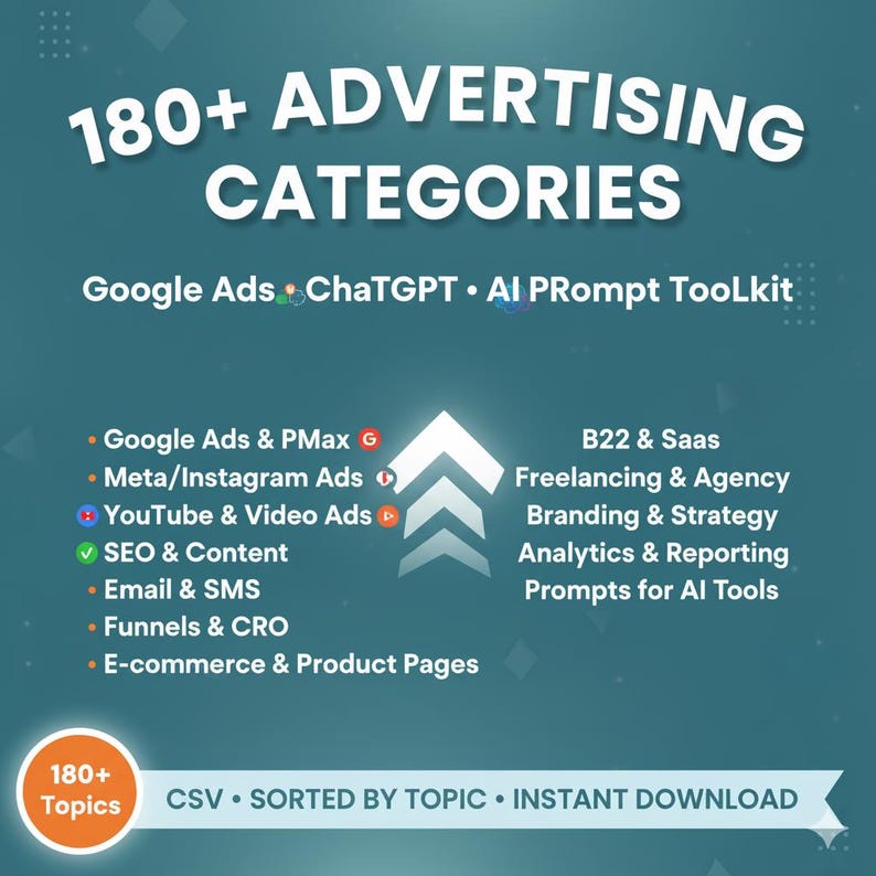 Advertising Categories Prompts Toolkit | AI Prompt Vault | Google Ads ...
