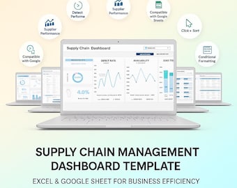 Supply Chain Management Dashboard Template – Excel & Google Sheet for Business Efficiency